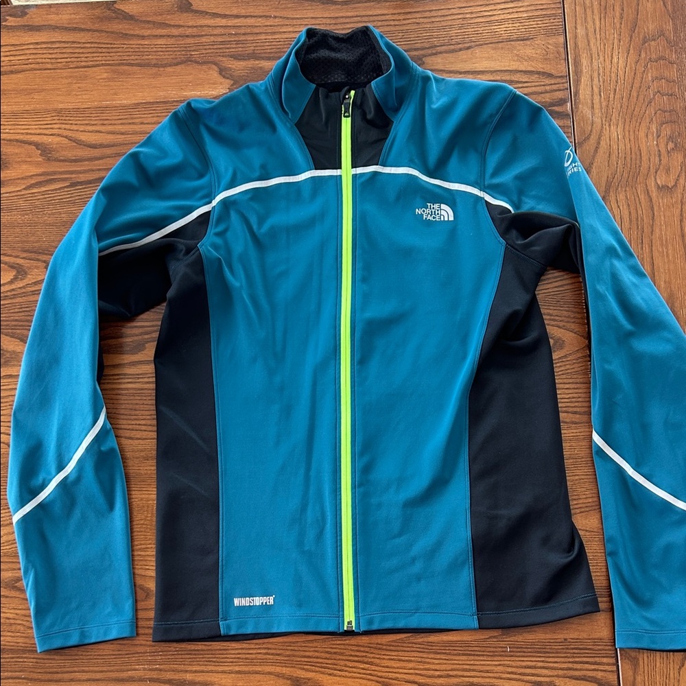 The North Face Teal and Black Windstopper Jacket